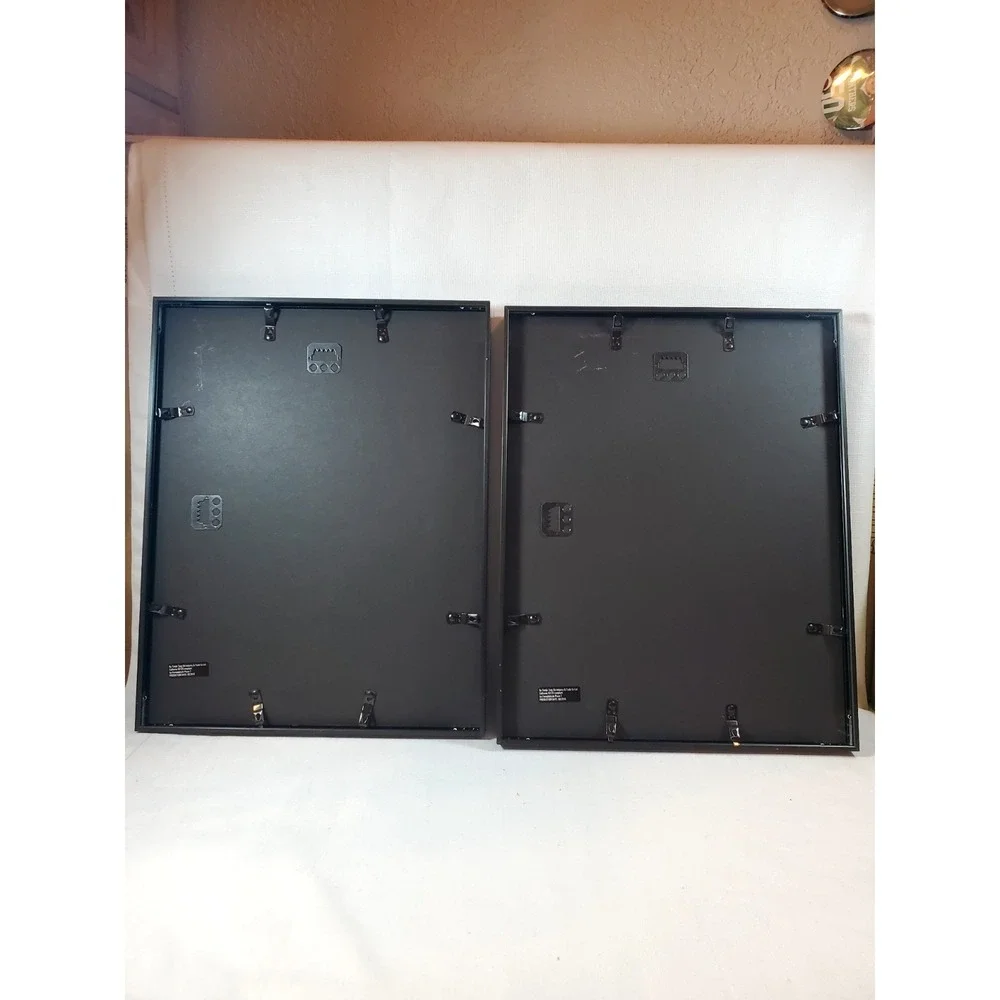 Set of 2‎ Modern Black Square Wall Frames w/ White Matting (11.5